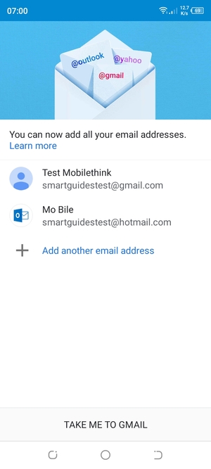 Select TAKE ME TO GMAIL