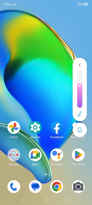 Seleccione Sonido para cambiar el modo de vibración