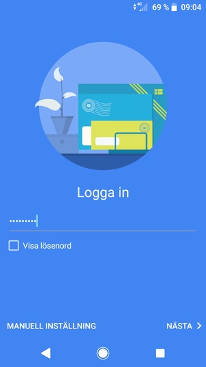 Ange ditt Hotmail lösenord och välj NÄSTA