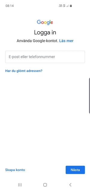 Ange din Gmail-adress och välj Nästa