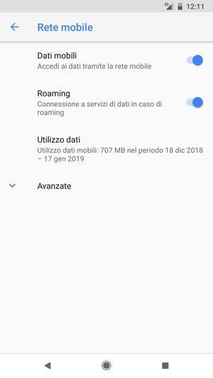 Attiva o disattiva Roaming