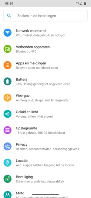 Selecteer Netwerk en internet