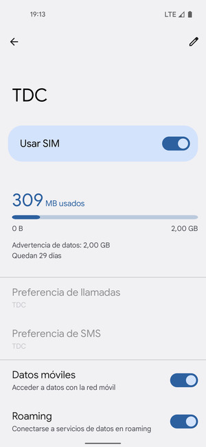 Activar o desactivar Itinerancia