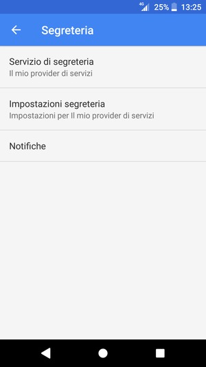 Seleziona Impostazioni segreteria