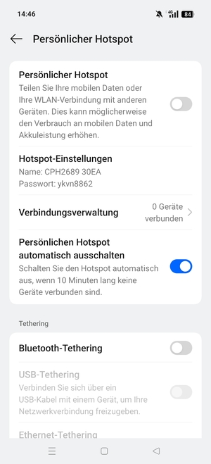Wählen Sie Hotspot-Einstellungen