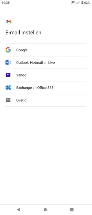 Selecteer Exchange en Office 365