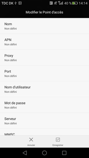 Saisissez les informations MMS