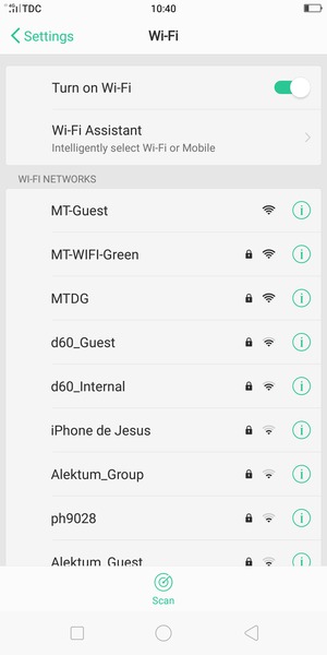 Select the wireless network you want to connect to