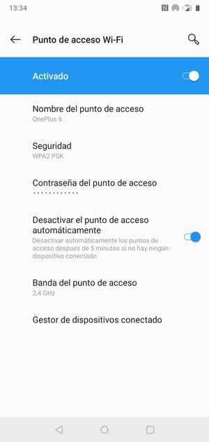 El teléfono ha sido configurado para su uso como módem