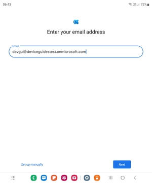 Enter your Email address and  select Set up manually