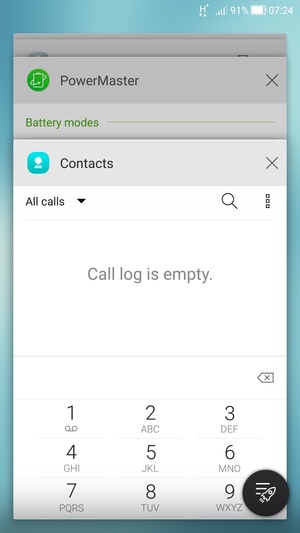 Select the Delete  icon to close all running apps