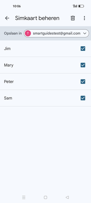 Selecteer
de Menu-knop