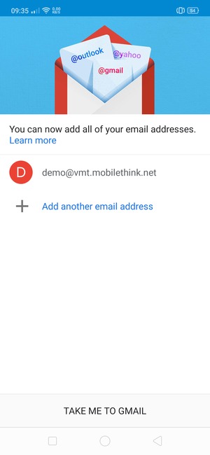 Select TAKE ME TO GMAIL