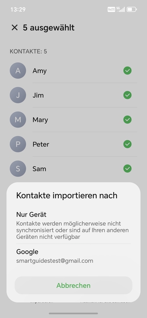 Wählen Sie Ihr Google Konto