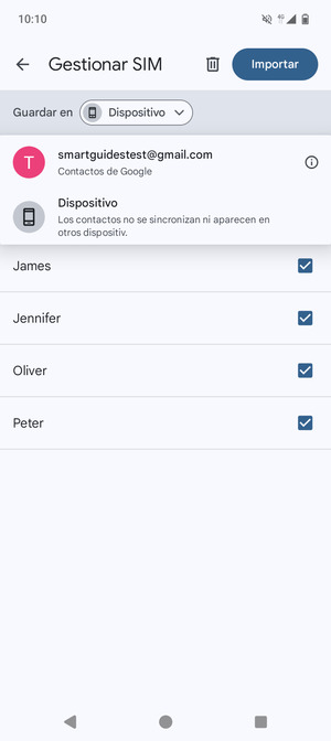 Seleccione su cuenta Google