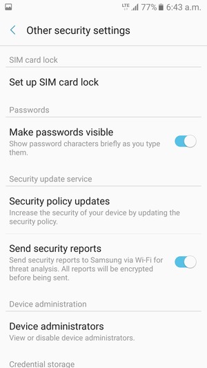 Select Set up SIM card lock