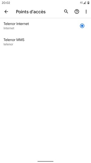 Sélectionnez le bouton du Menu