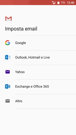 Seleziona Exchange e Office 365
