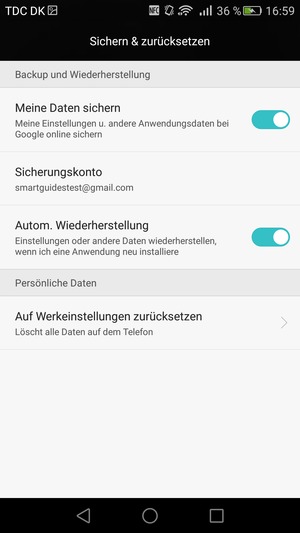 Wählen Sie Sicherungskonto