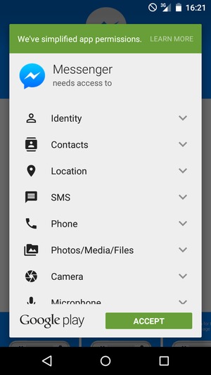 Select ACCEPT