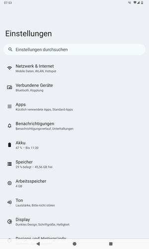 Wählen Sie Netzwerk & Internet