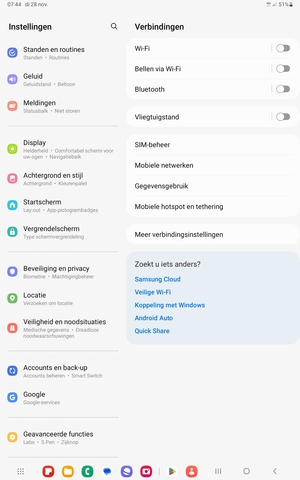 Scroll naar en selecteer Beveiliging en privacy