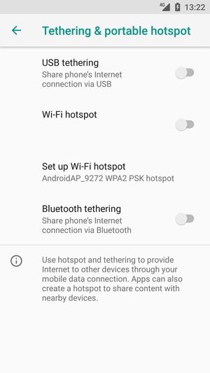 Select Set up Wi-Fi hotspot
