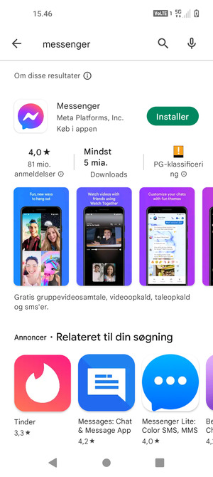 Vælg appen