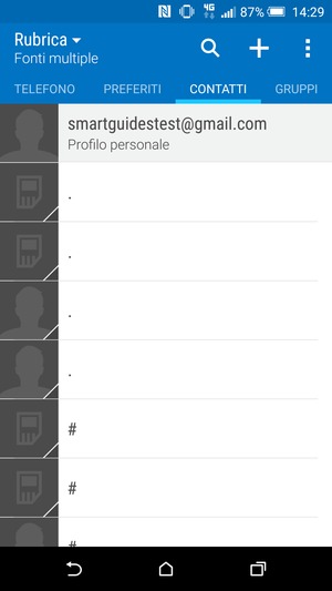 Seleziona il tasto Menu