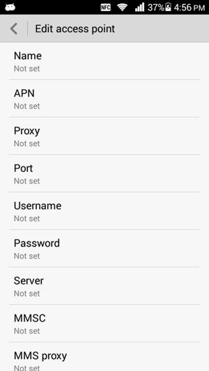 Enter MMS information