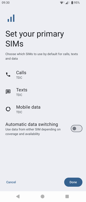 Select your preferred options and select Done