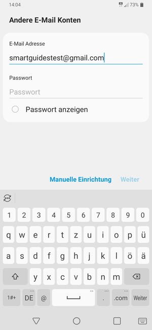 Geben Sie Ihre Gmail Adresse ein und wählen Sie Weiter