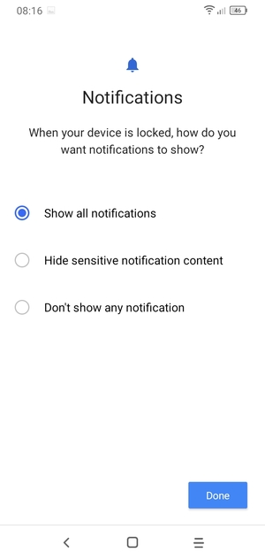 Select your preferred option and select Done