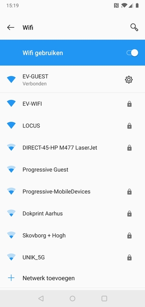 U bent nu verbonden met het WiFi-netwerk