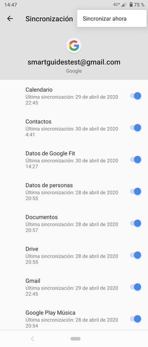 Seleccione Sincronizar ahora