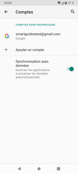 Sélectionnez votre compte Google