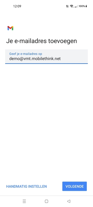 Voer uw e-mailadres in en selecteer VOLGENDE