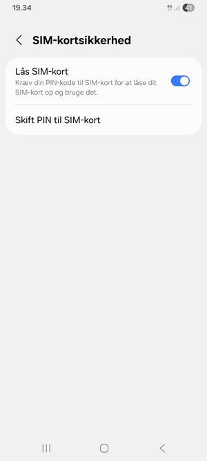 Vælg Skift PIN til SIM-kort