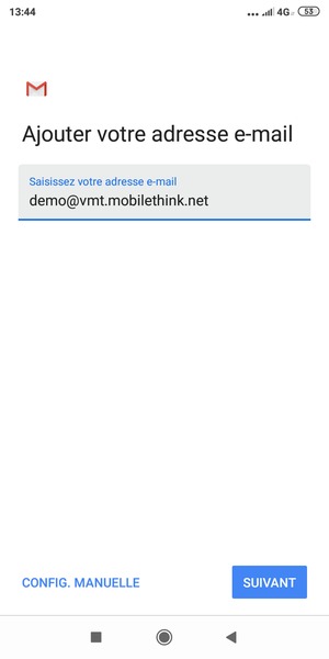Saisissez votre adresse e-mail et sélectionnez SUIVANT