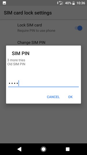 Enter your Old SIM PIN and select OK
