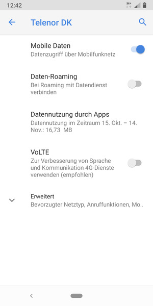 Wählen Sie Erweitert