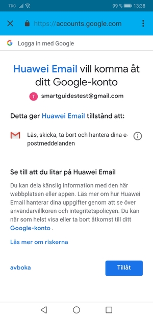 Välj Tillåt