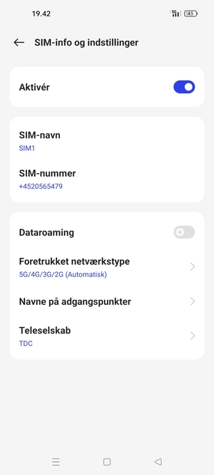 For at skifte netværk, hvis der opstår netværksproblemer, vælg Teleselskab