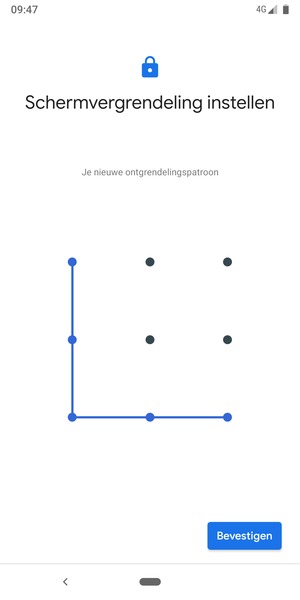 Teken het ontgrendelingspatroon nogmaals en selecteer Bevestigen