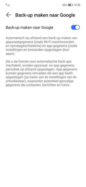 Selecteer de Terug-knop