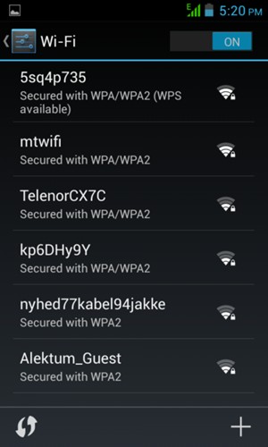 Select the wireless network you want to connect to