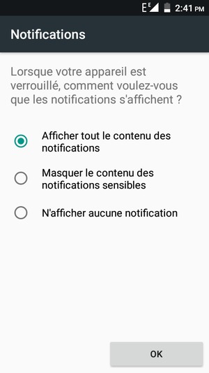 Sélectionnez votre option préférée et sélectionnez OK