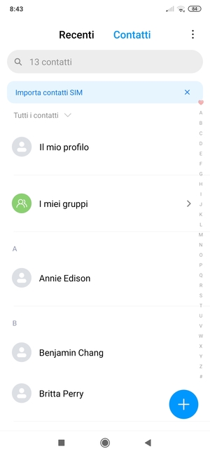 Seleziona il tasto Menu