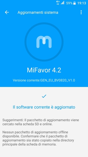Se il tuo telefono è aggiornato, vedrai la seguente schermata