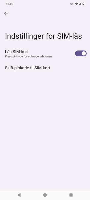 Vælg Skift pinkode til SIM-kort